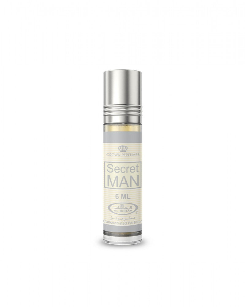 Secret Man 6ml Parfümöl - Al Rehab Misk in einem eleganten Roll-on-Flakon.