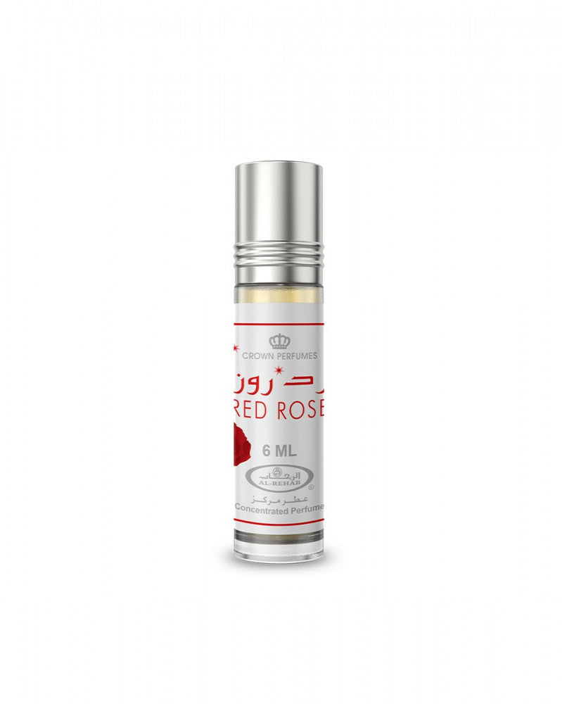 Red Rose 6ml Parfümöl - Al Rehab Misk in einer eleganten Flasche präsentiert.