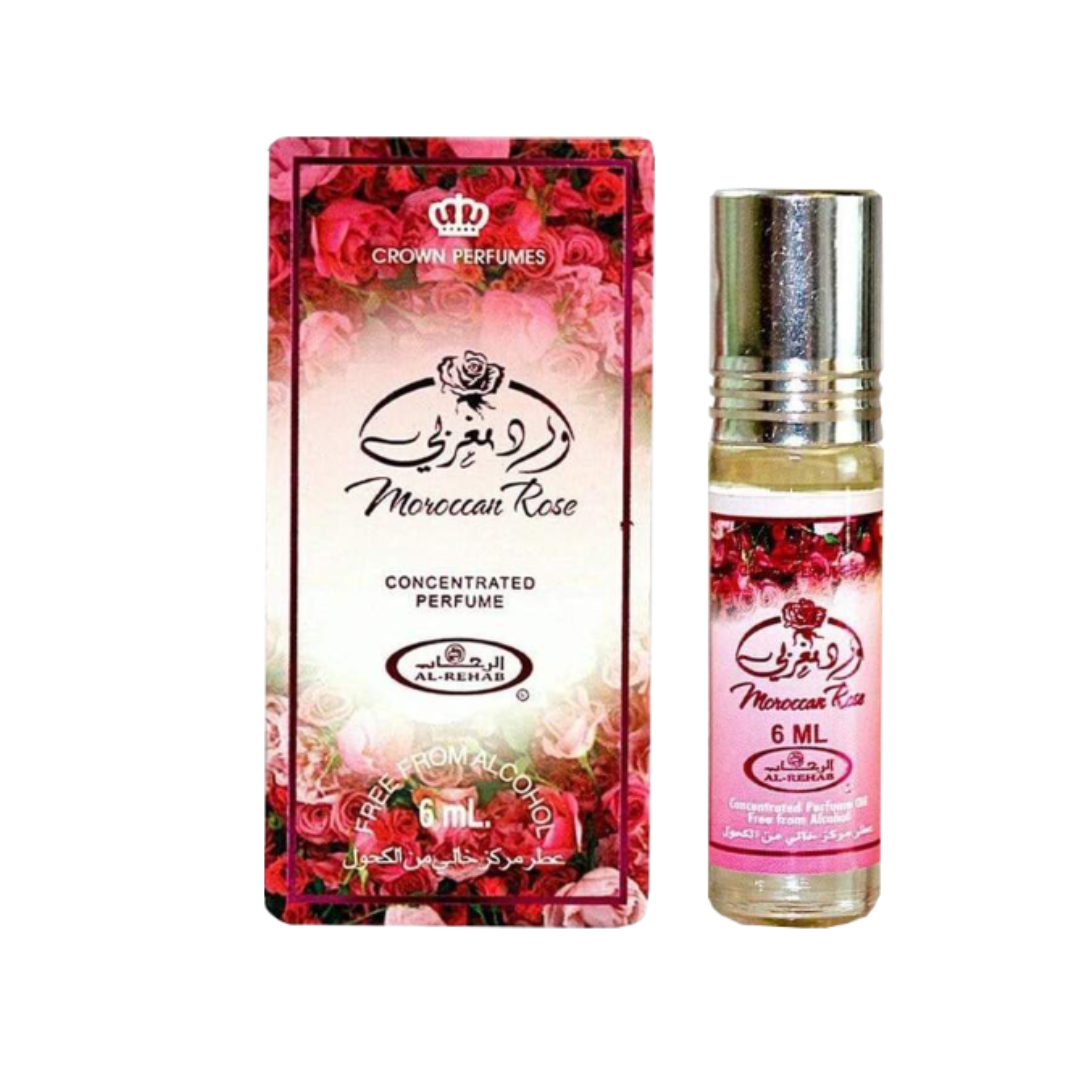 Moroccan Rose 6ml Parfümöl - Al Rehab Misk, konzentriertes Parfüm, elegante Rosennote, alkoholfrei