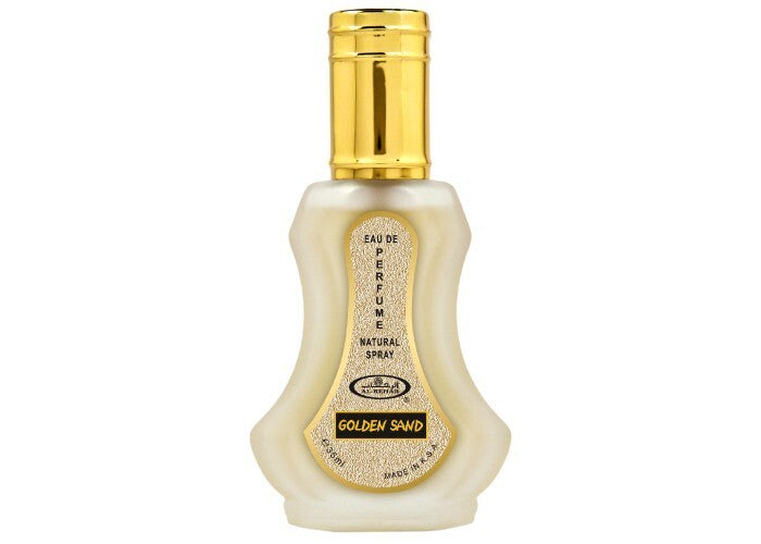 Golden Sand 35ml Eau de Parfum Spray - Al Rehab in elegant Flasche mit goldenen Akzenten.