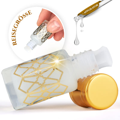 Musk Tahara - Weißer Moschus 6ml Parfümöl - White Musk Misk in einer stilvollen Flasche mit Applikator und Reisegröße.