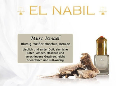 Musc Ismael 5ml Parfüm - El-Nabil mit blumigem, süß-würzigem Duft aus Amber und Moschus.