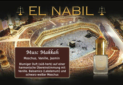 Musc Makkah 5ml Parfüm - El-Nabil Misk, floraler Duft mit Moschus, Vanille und Jasmin.
