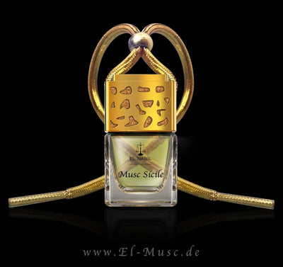 Musc Sicile 6ml Autoduft - El-Nabil in eleganter Flasche mit goldener Kappe und verziertem Design.
