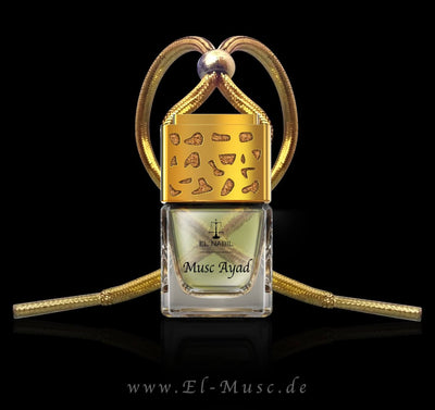 Musc Ayad 6ml Autoduft - El-Nabil edles Duftflakon mit goldener Kappe und Seil, früchtiger, süßer Duft.