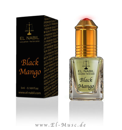 Black Mango 5ml Parfüm - El-Nabil in edler Verpackung, fruchtiger Duft mit Mango und Rose.