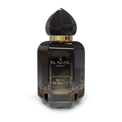 Musc Makkah 50ml Parfüm Spray - El-Nabil in eleganter Flasche mit goldenen Akzenten.