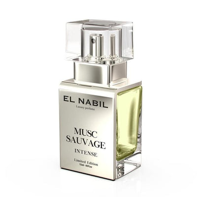 Musc Sauvage 15ml INTENSE Eau de Parfum Spray - El-Nabil in eleganter Glasflasche.