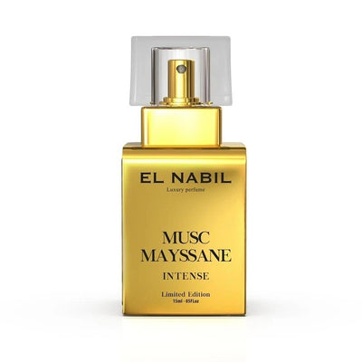 Musc Mayssane 15ml INTENSE Eau de Parfum Spray - El-Nabil in einer eleganten goldenen Flasche