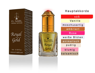 Royal Gold 5ml Parfüm - El-Nabil Misk - Eleganter Flakon mit orientalischem Duft.