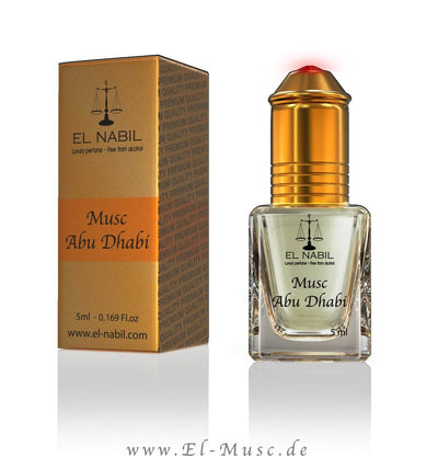 Musc Abu Dhabi 5ml Parfüm - El-Nabil in eleganter Verpackung mit goldenen Details.