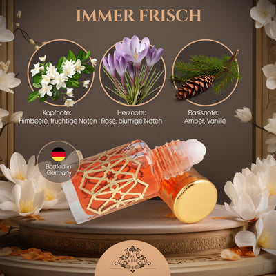 Lamsat Harir 6ml Parfümöl - Musk Misk mit Himbeere, Rose, Amber und Vanille, in Deutschland abgefüllt.