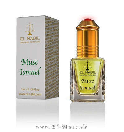 Musc Ismael 5ml Parfüm - El-Nabil Flasche und Verpackung auf weißem Hintergrund