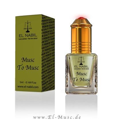 Musc to Musc 5ml Parfüm - El-Nabil Duftflakon und Verpackung für blumig-frischen Moschusduft.