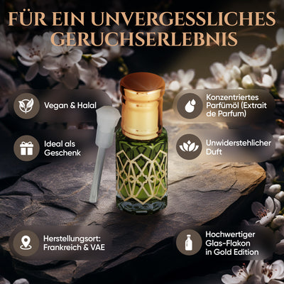 Al Faris 6ml Parfümöl - Misk Musk in hochwertigem Glas-Flakon mit goldener Edition für ein unvergessliches Dufterlebnis.
