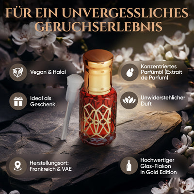 Lamsat Harir 6ml Parfümöl - Musk Misk in einem luxuriösen Glas-Flakon, verpackt für ein unvergessliches Dufterlebnis.