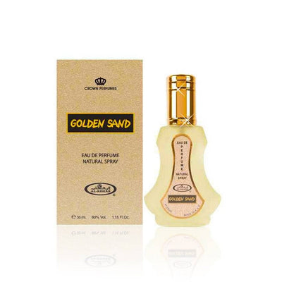 Golden Sand 35ml Eau de Parfum Spray - Al Rehab flasche und verpackung